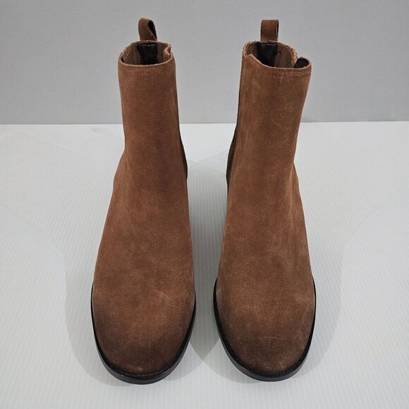 Sam Edelman Kaiti Zip Ankle Bootie Womens 7 Brown Suede Low Heel Western NEW - Picture 4 of 12